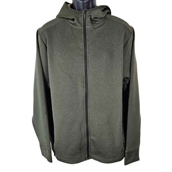 All In Motion Mens Hooded Full-Zip Jacket Olive Green Size L Activewear - Picture 1 of 10